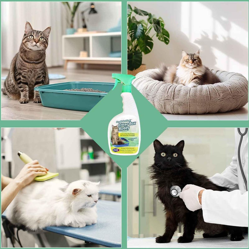 ZORBX Unscented Cat Litter Deodorizer Spray 24 Fl Oz â€“ Fast-Acting Cat Litter Box Deodorizer for Strong Urine Odor & Cat Litter Odor Control - Advanced Pet Odor Remover & Stronger Odor Neutralizer - Image 4